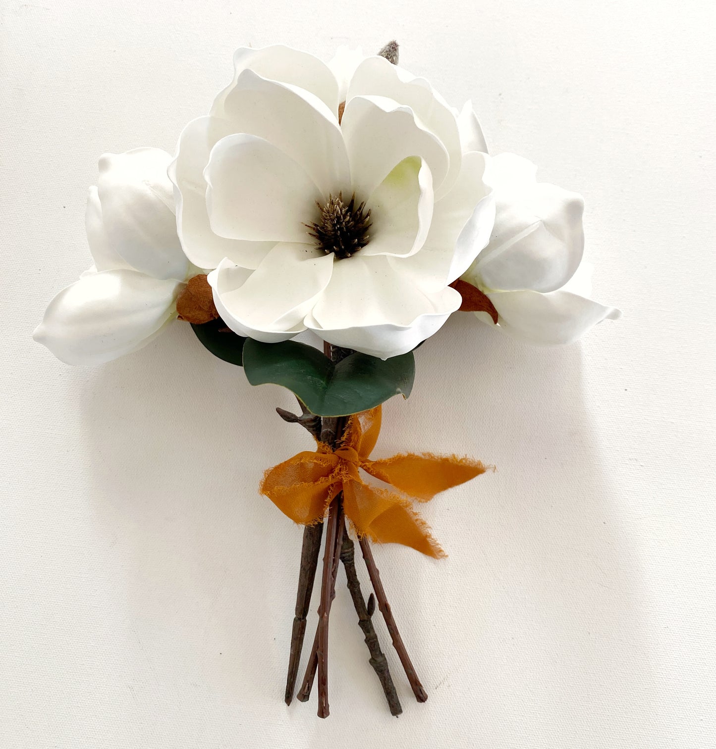 Magnolia Flower Bouquet 15.3"- High Quality Real Touch Artificial Flowers