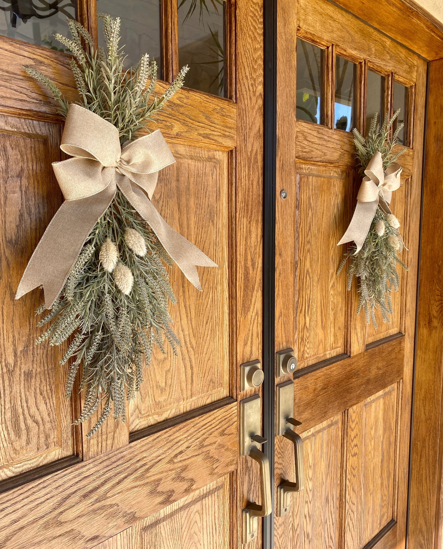Spring Door Swag Faux - Front Door or Wall Swag, Double Door Wreath, Farmhouse Swag, Window Swag, Door Hanger
