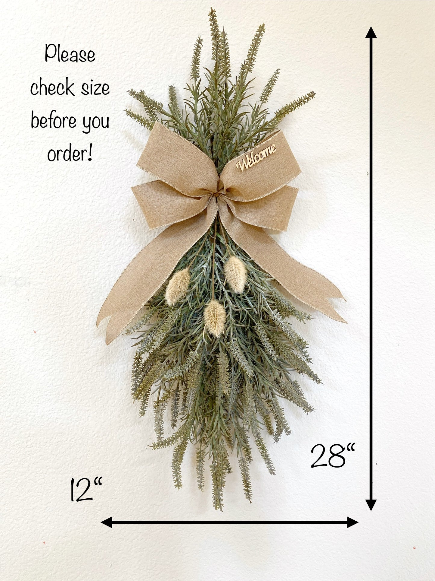 Spring Door Swag Faux - Front Door or Wall Swag, Double Door Wreath, Farmhouse Swag, Window Swag, Door Hanger