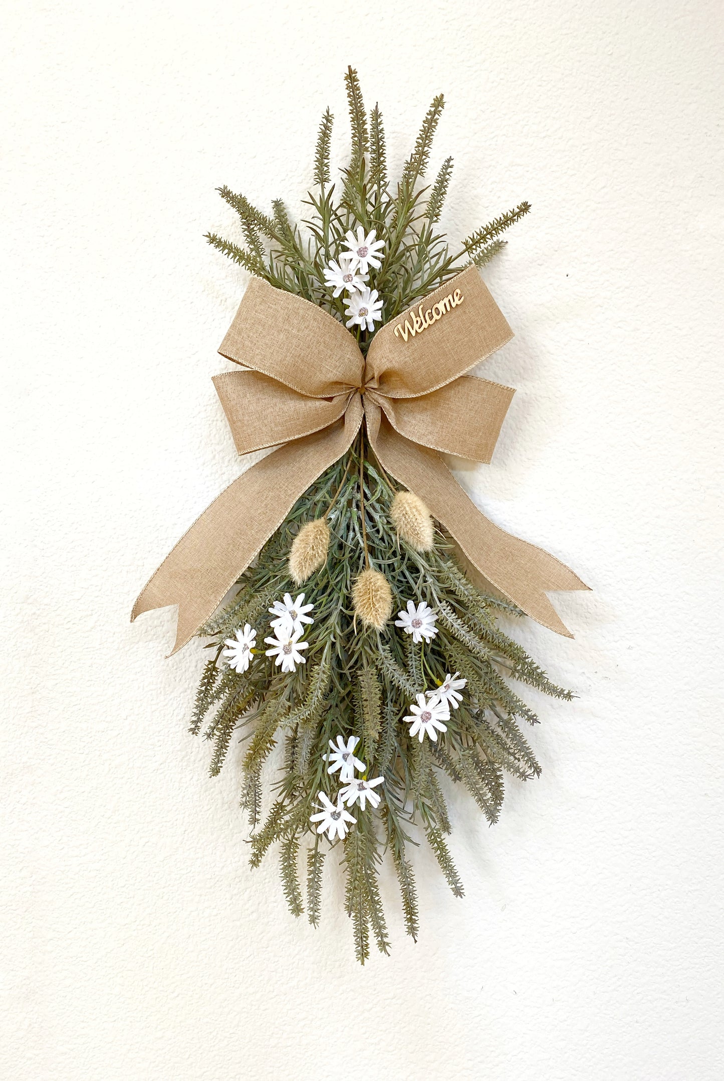 Spring Door Swag Faux - Front Door or Wall Swag, Double Door Wreath, Farmhouse Swag, Window Swag, Door Hanger