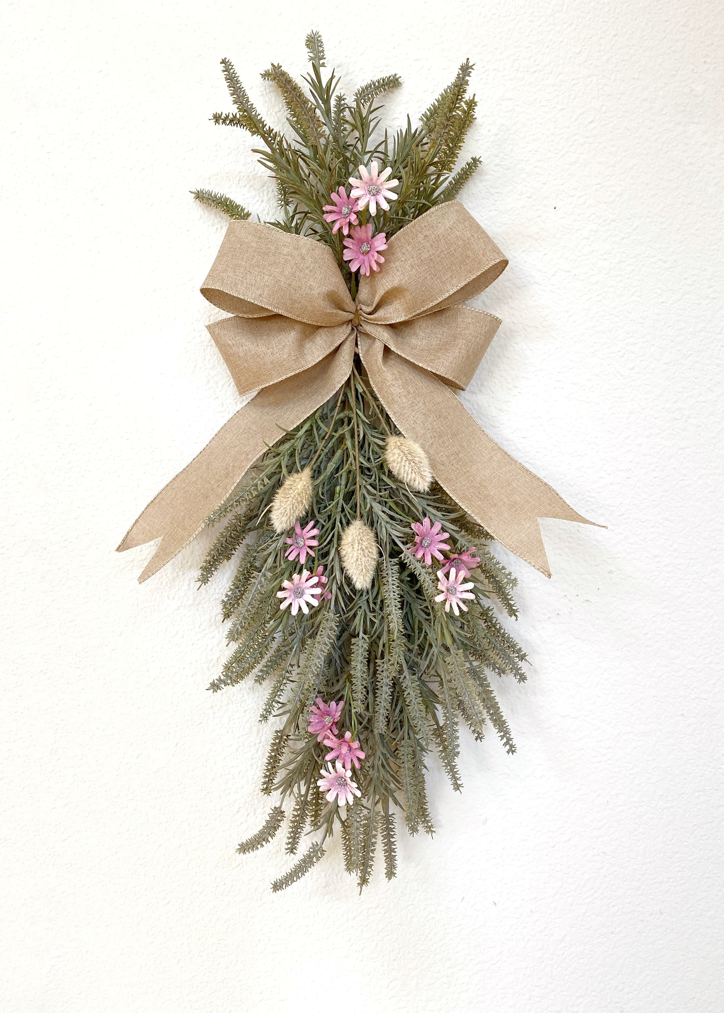 Spring Door Swag Faux - Front Door or Wall Swag, Double Door Wreath, Farmhouse Swag, Window Swag, Door Hanger