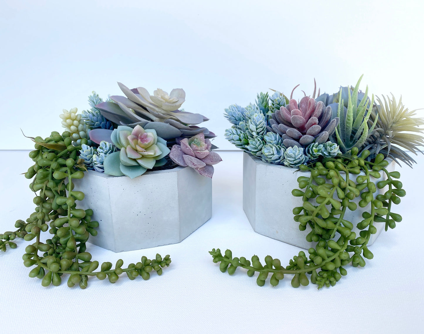 Artificial Succulent Arrangement in handmade Concrete Pot