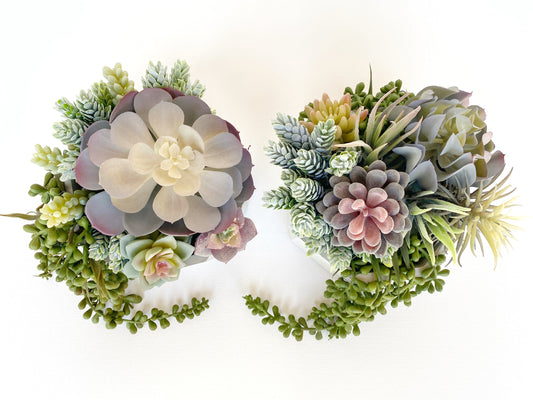 Artificial Succulent Arrangement in handmade Concrete Pot