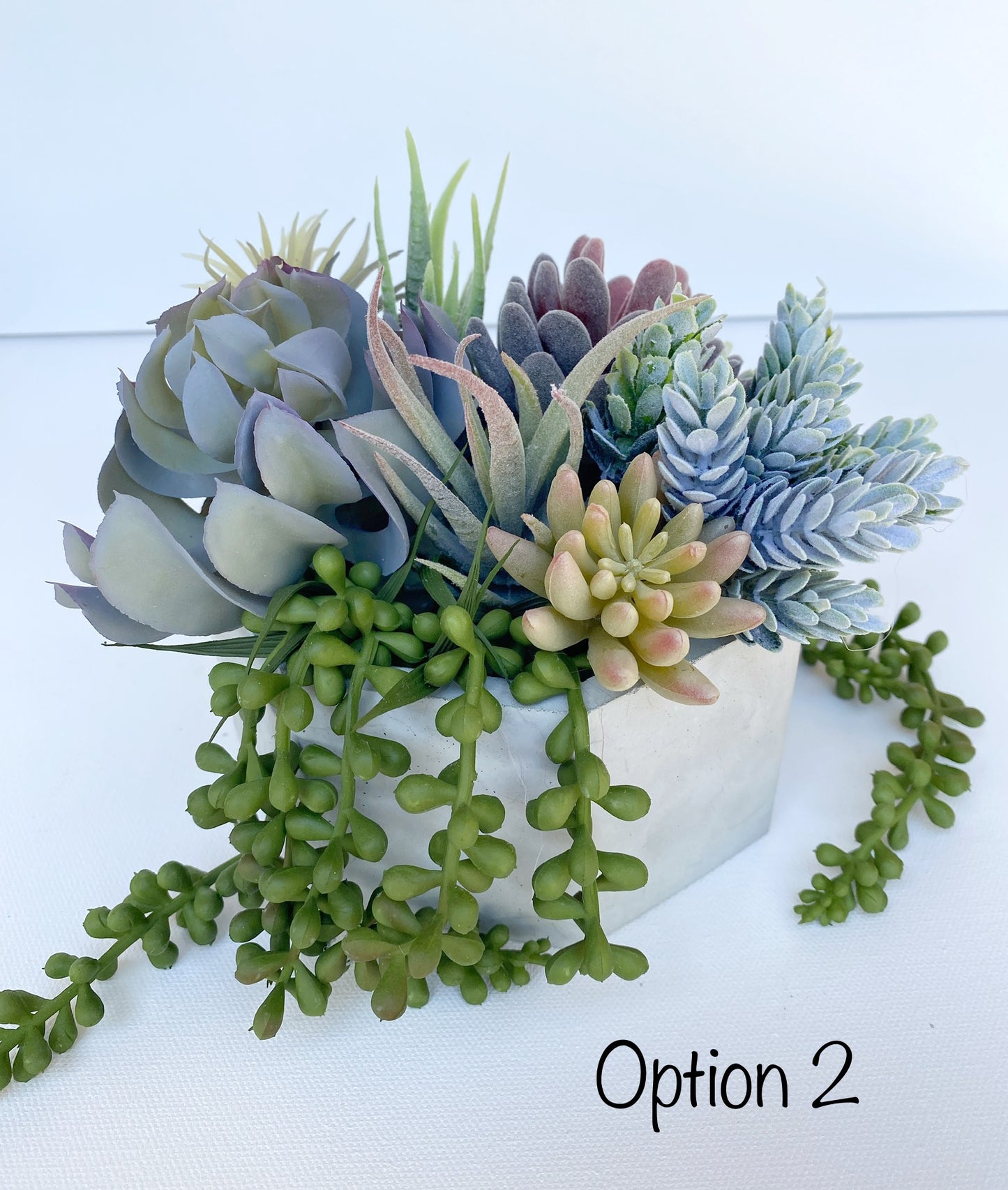 Artificial Succulent Arrangement in handmade Concrete Pot