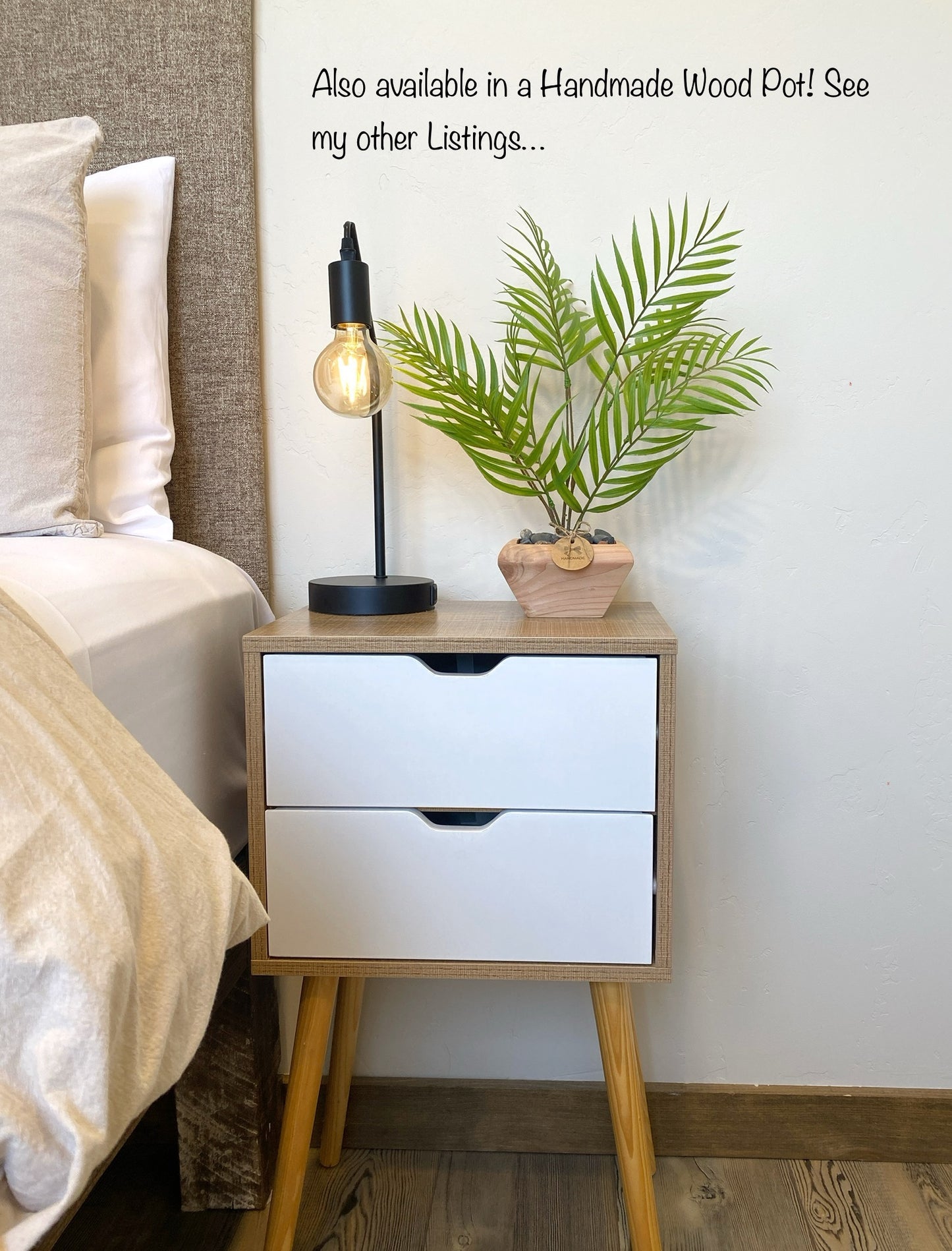 Palm Bush with 14 Artificial Palm Leaves - Tropical Palm Plant Fake