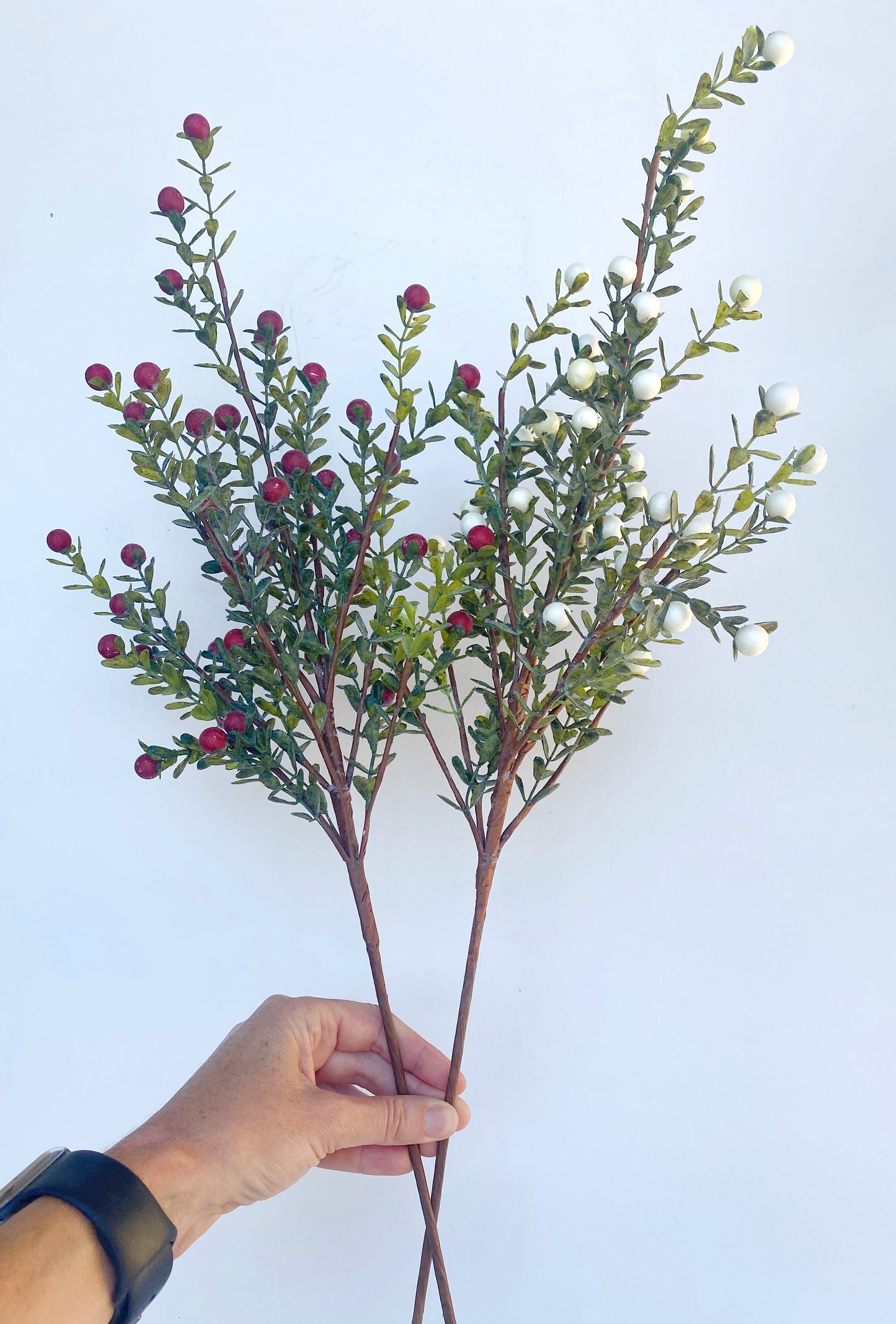 Holly Berry Bush Red or White - Artificial Xmas Greenery