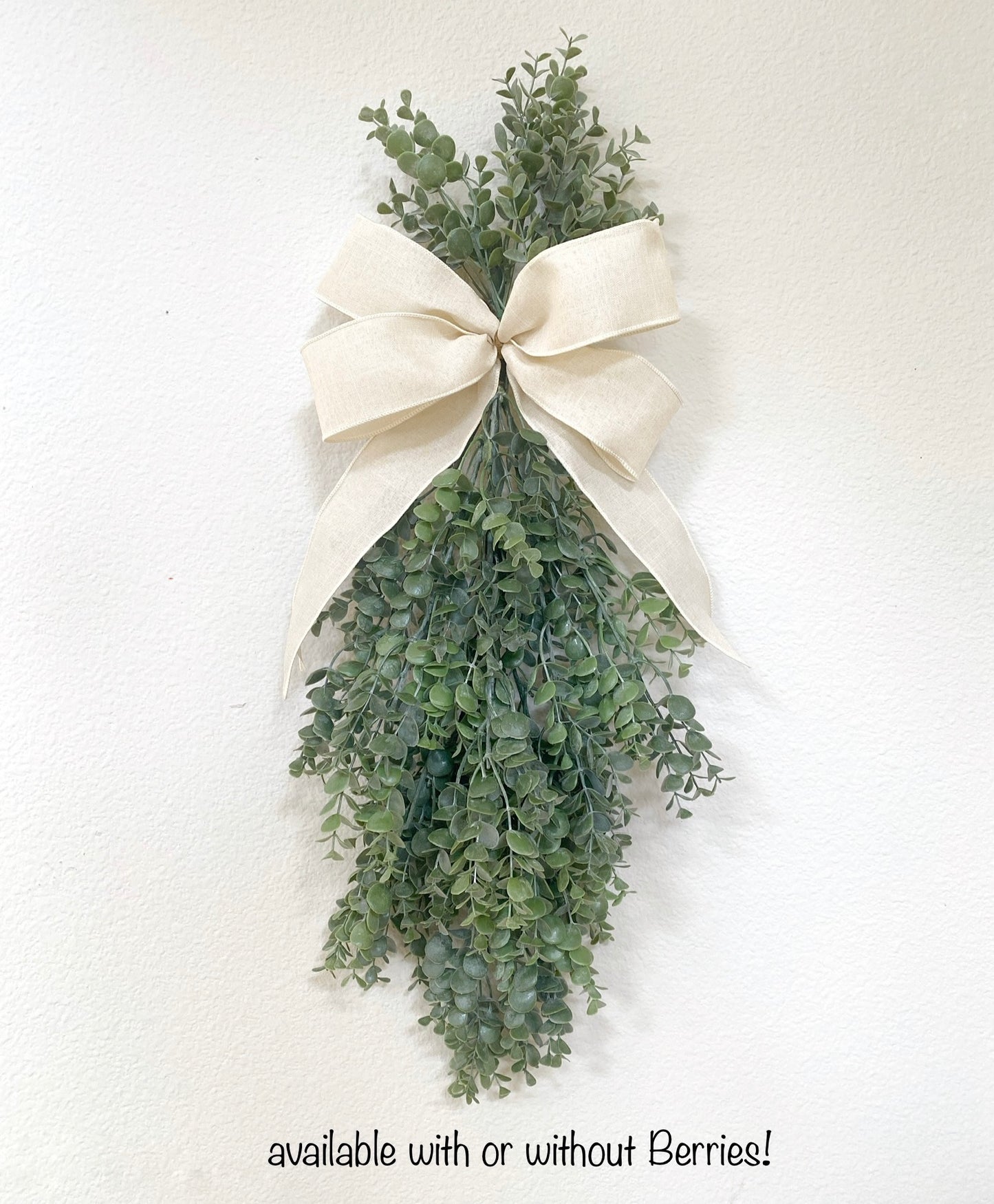 Eucalyptus Winter Door Swag. Artificial Real Touch Double Door Wreath/Swag. Different Colors available!