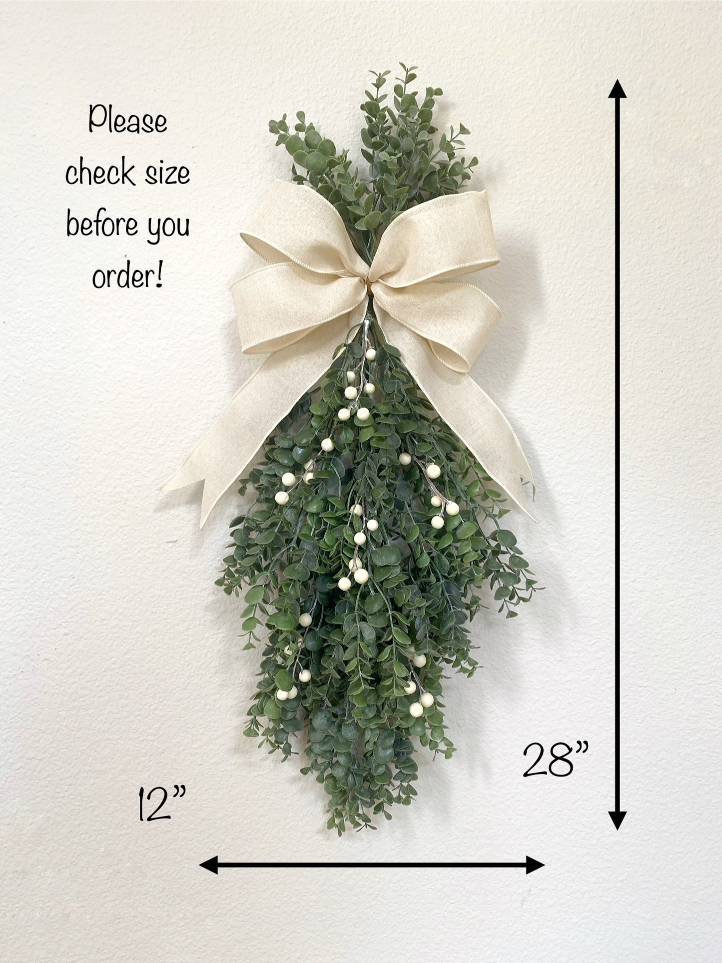 Eucalyptus Winter Door Swag. Artificial Real Touch Double Door Wreath/Swag. Different Colors available!