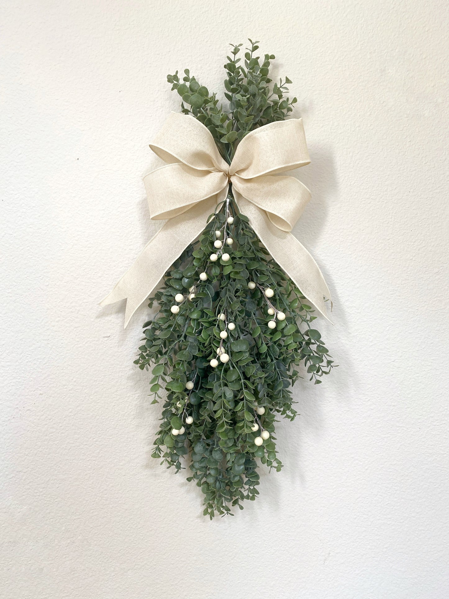 Eucalyptus Winter Door Swag. Artificial Real Touch Double Door Wreath/Swag. Different Colors available!