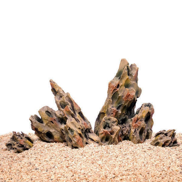 Ohko Dragon Stone Aquascape Rocks, 4 Pcs. Molded Aquarium Décor