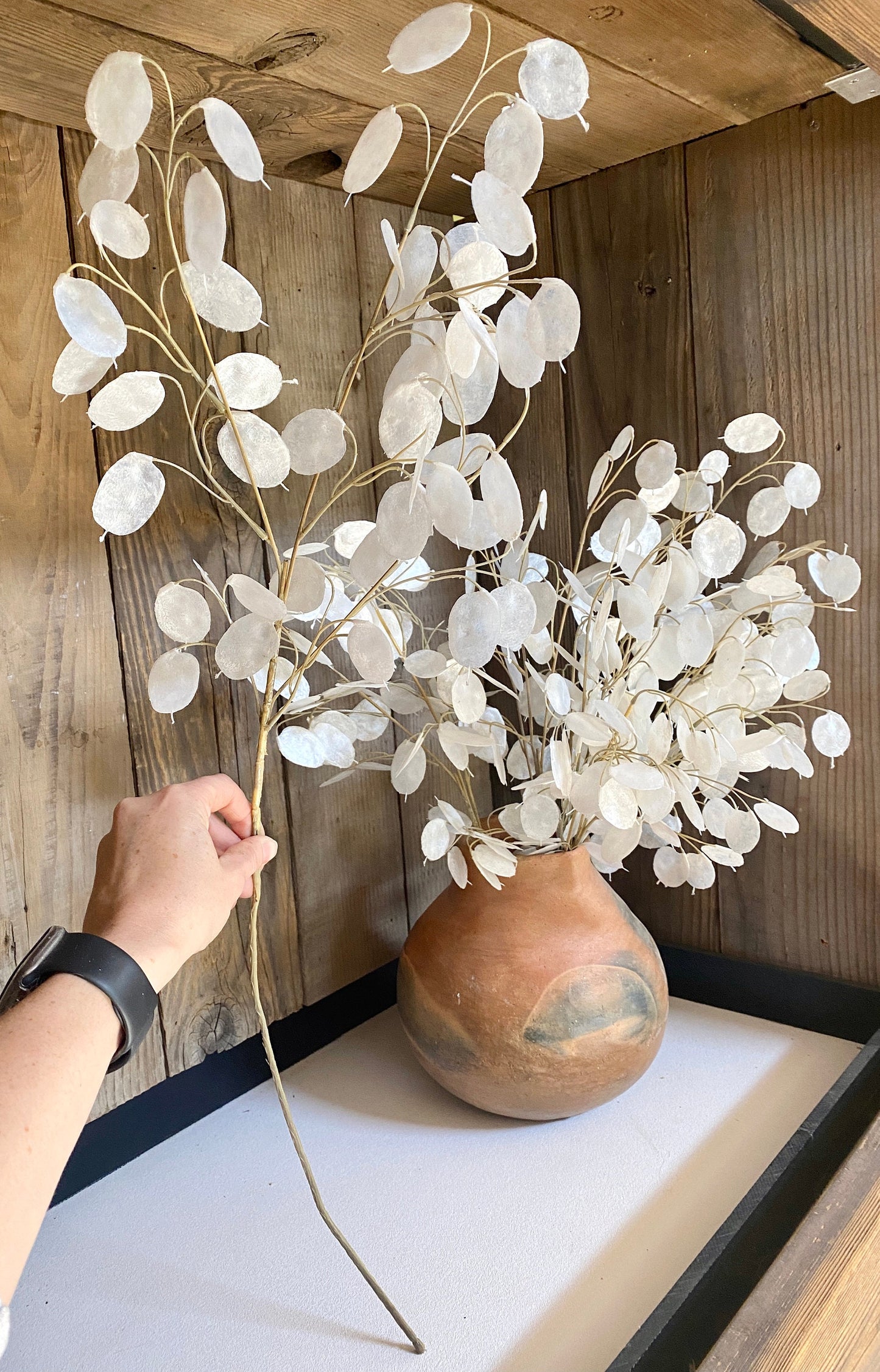Artificial Silver Dollar Spray Eucalyptus Stem 30"
