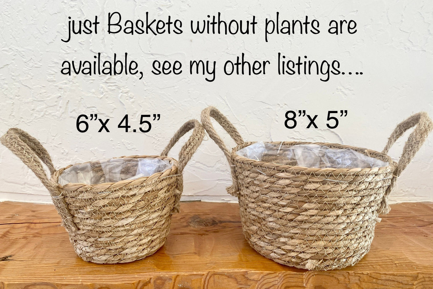 Sea Grass Basket with artificial Eucalyptus Plant