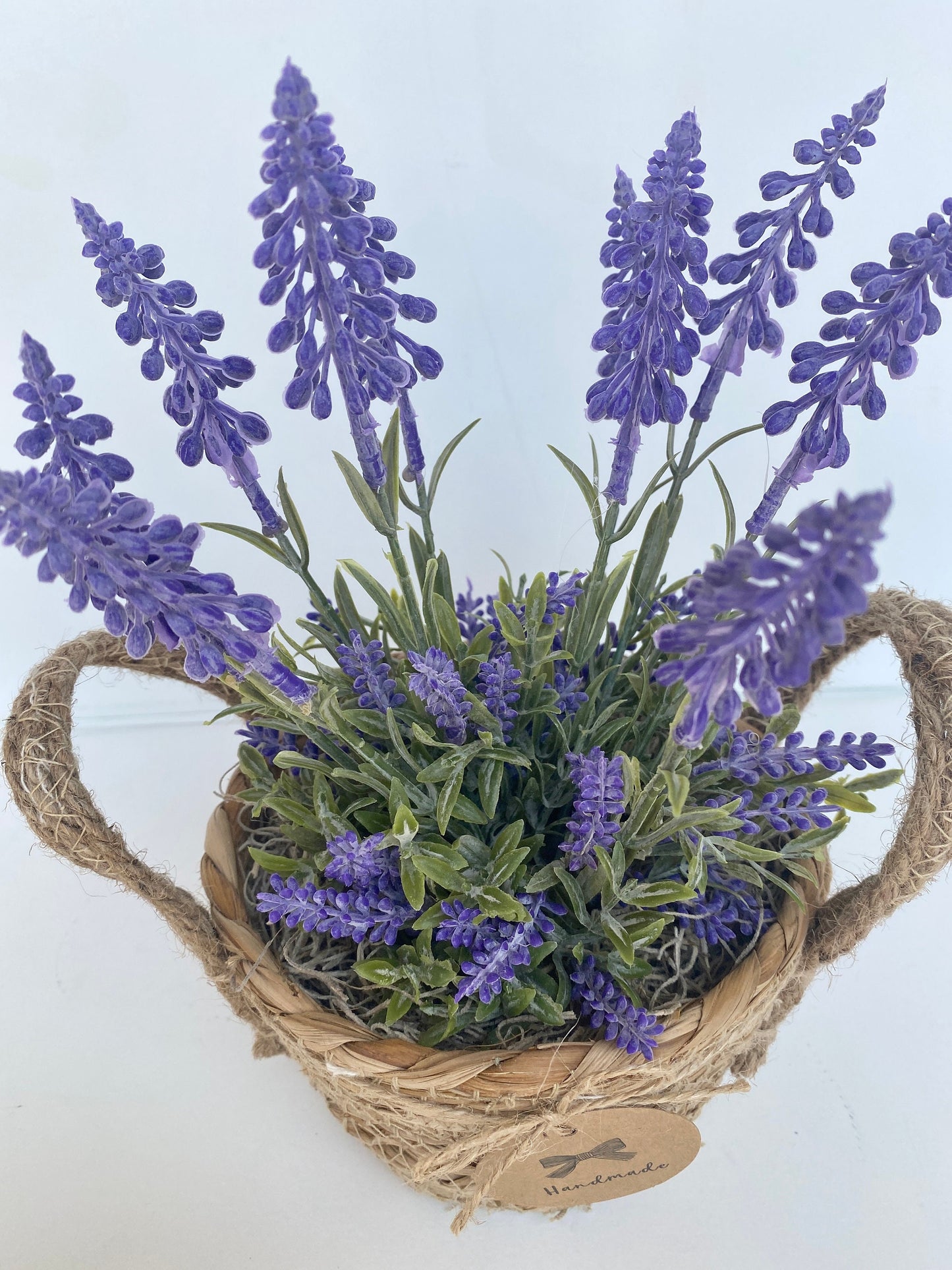 Sea Grass Basket with artificial Lavender Plant
