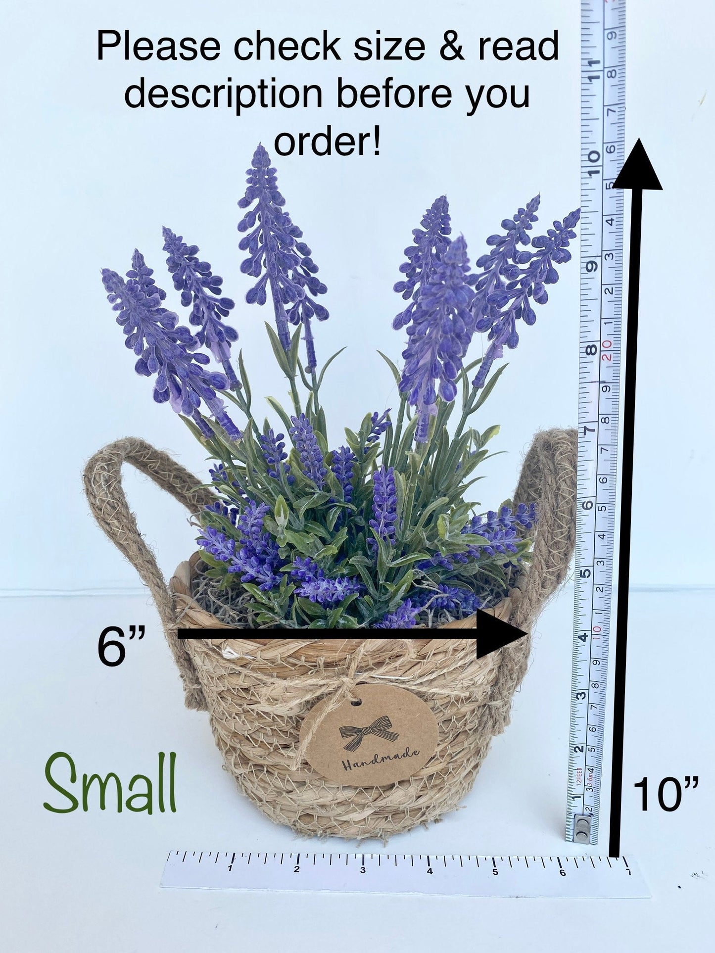 Sea Grass Basket with artificial Lavender Plant