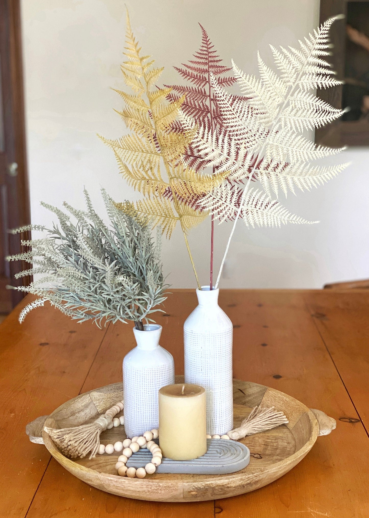 Artificial Fern Spray 32" mustard, beige or rust red