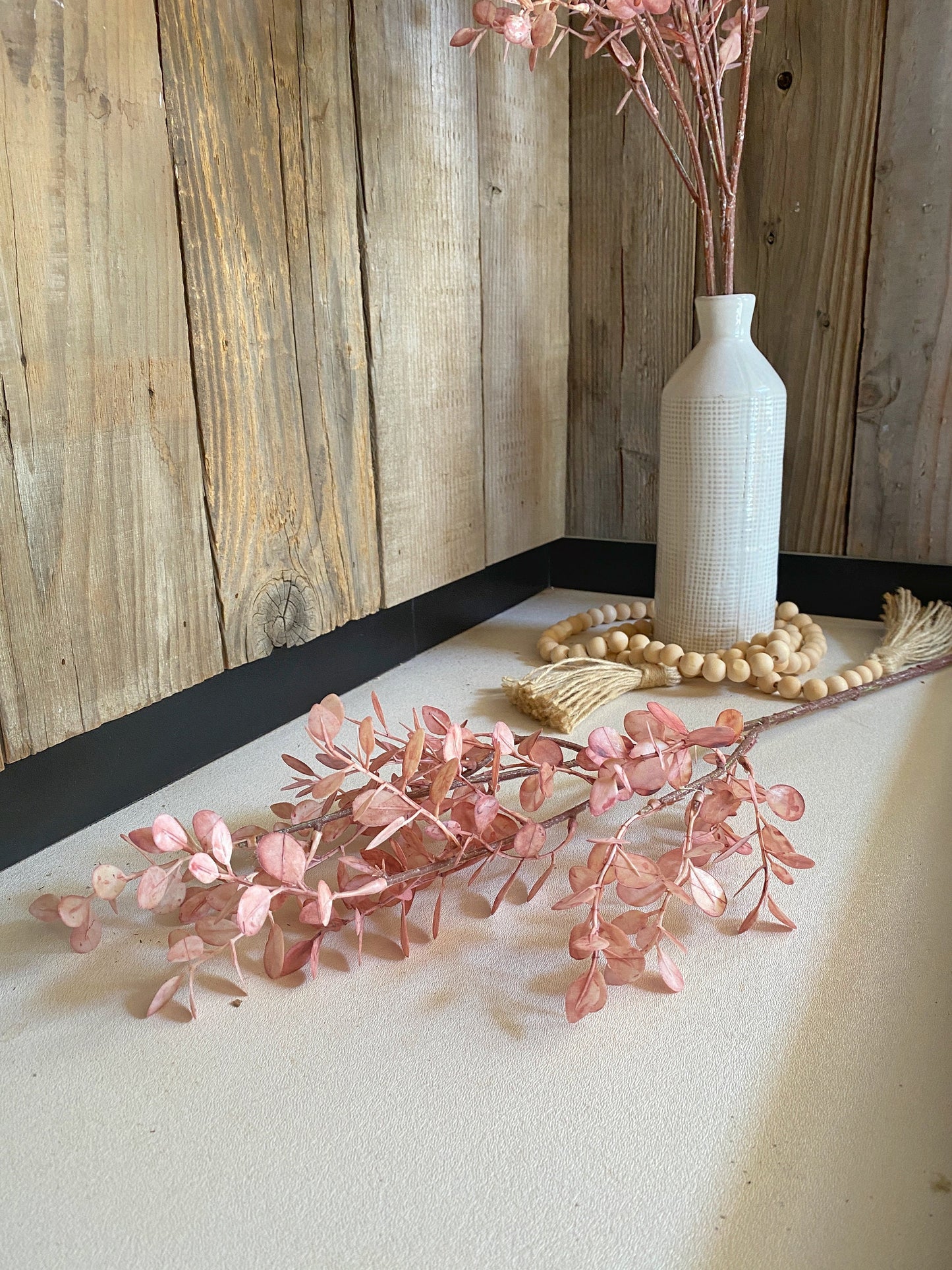 Artificial Eucalyptus Spray Stem 28" Pink