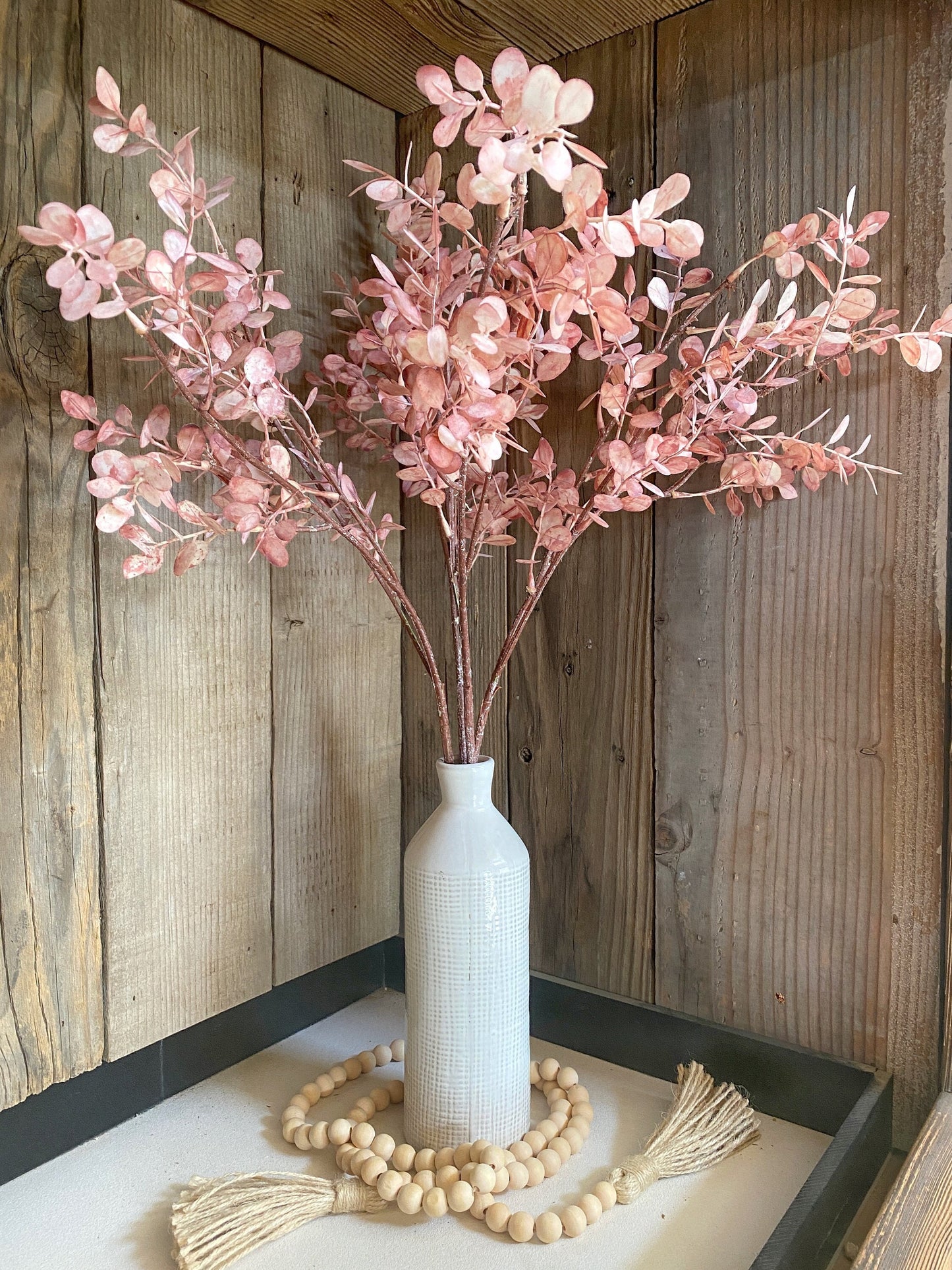 Artificial Eucalyptus Spray Stem 28" Pink