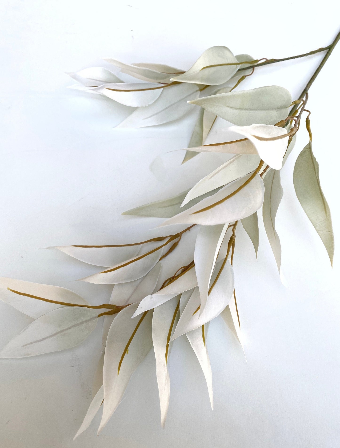 Artificial Eucalyptus Long Leave Spray 34.5" - White
