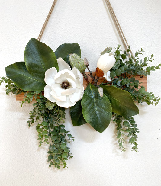 Artificial Wall Art  - Magnolia and Eucalyptus Arrangement for Wall