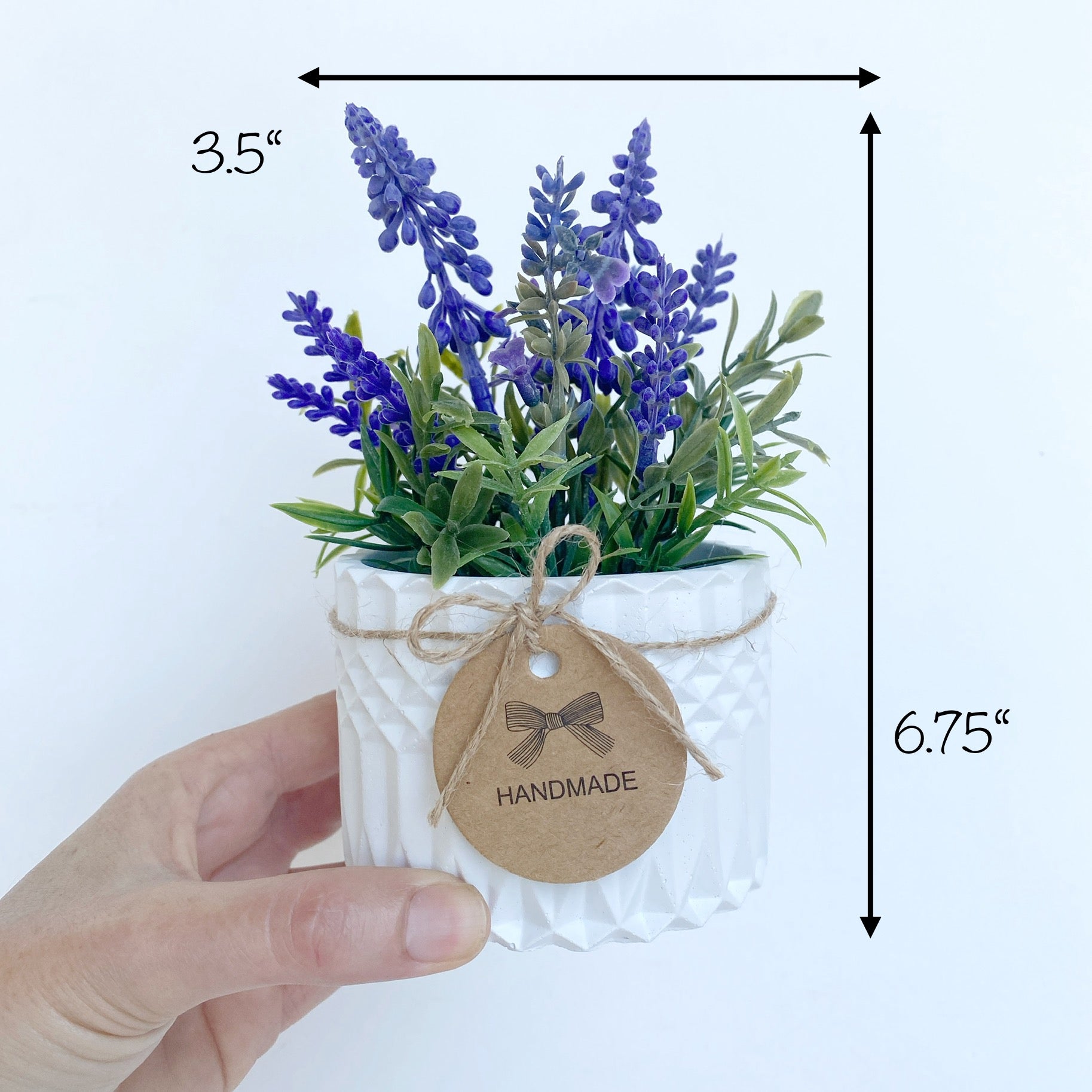 artificial lavender plants Artificial Lavender Plant in Handmade Concrete Pot – Ursina's Deco Shop