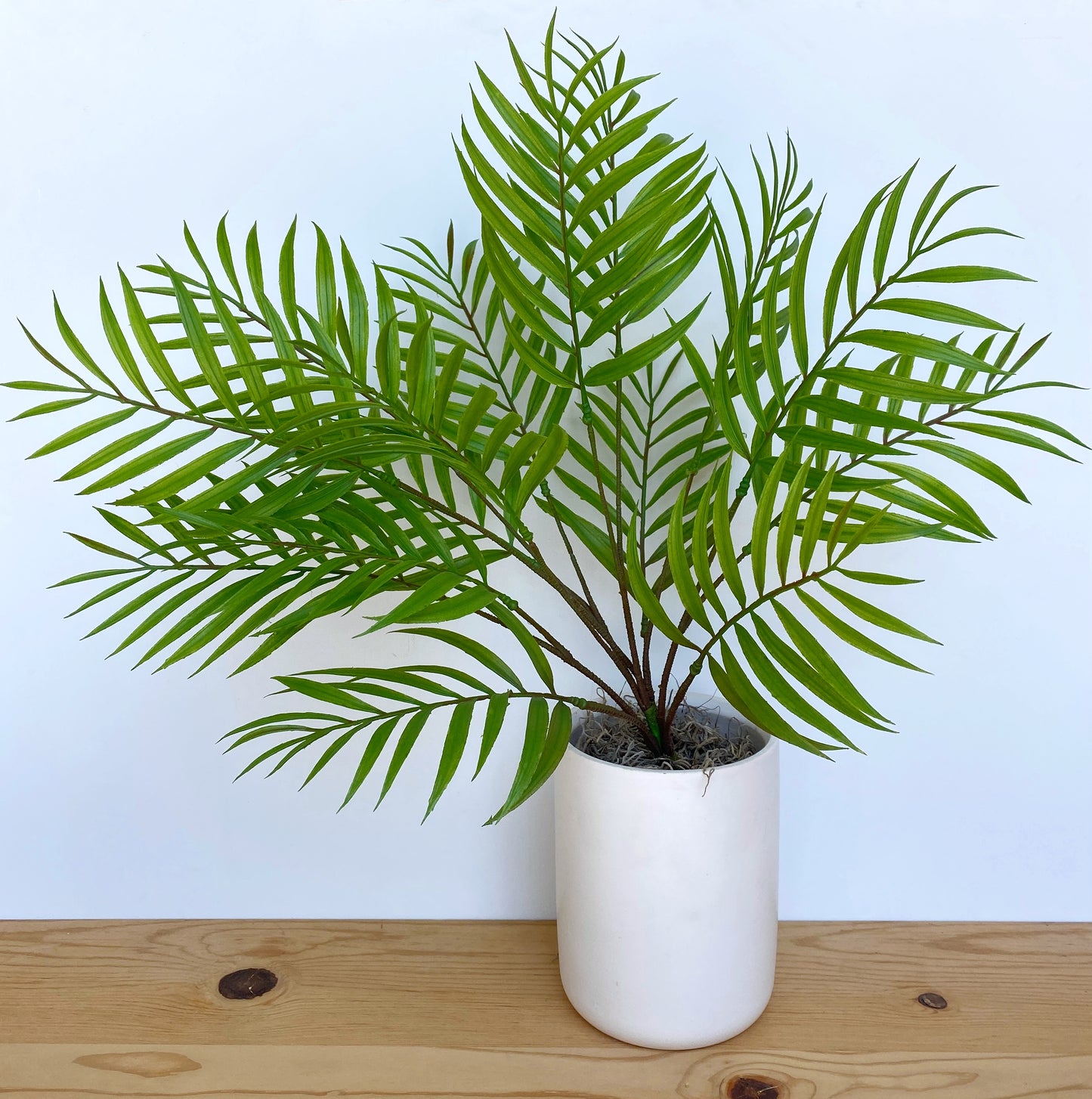 fake parlor palm Palm Bush with 14 Artificial Palm Leaves