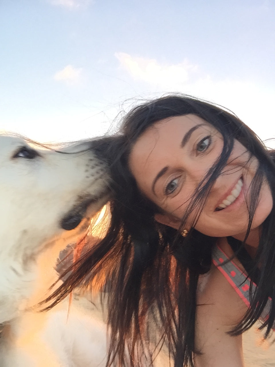 Ursina with one of her 3 Great Pyrenees