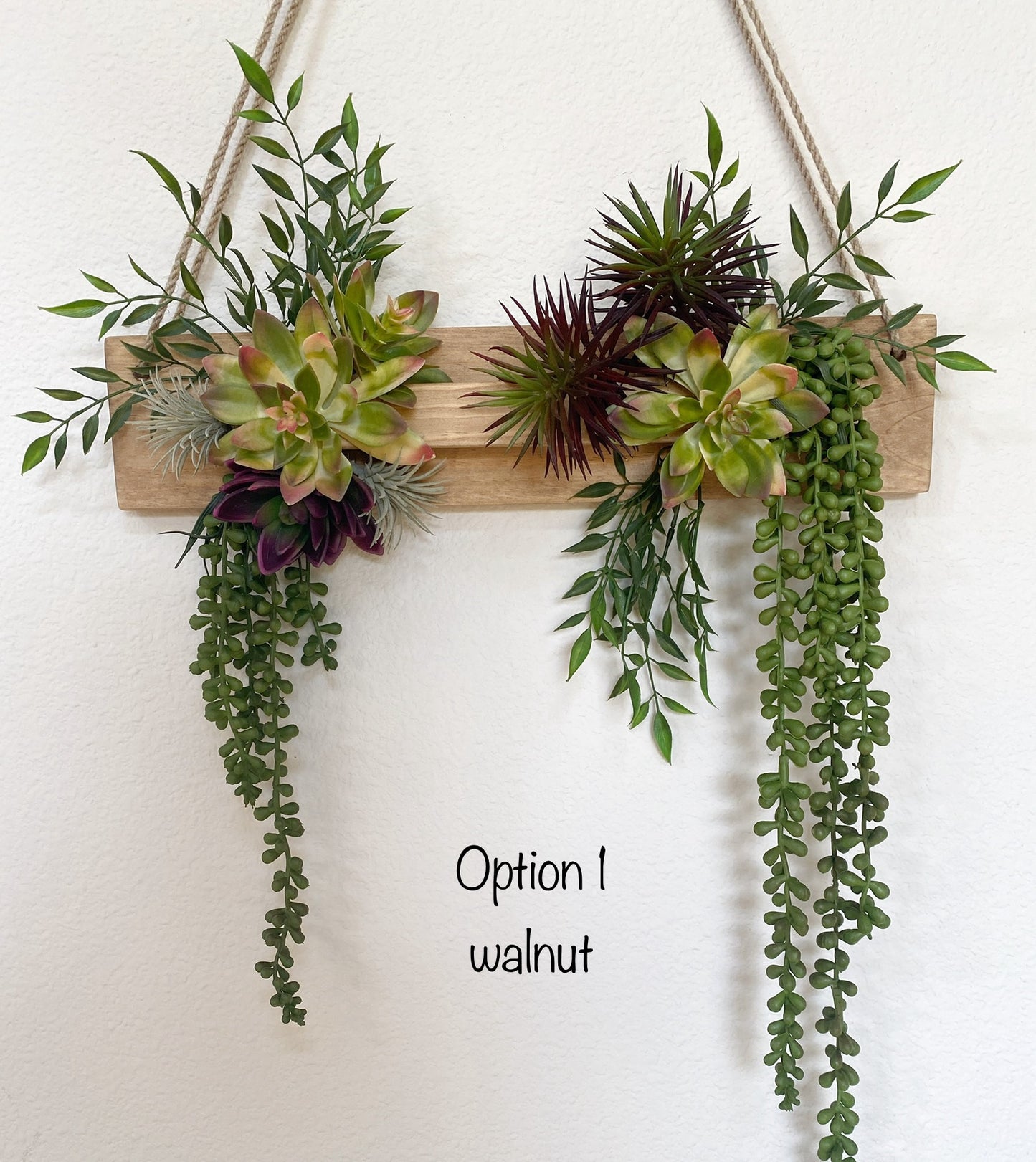 Succulent Wall Arrangement Faux - Hanging Artificial Succulent Triangle - Succulent Wall Art