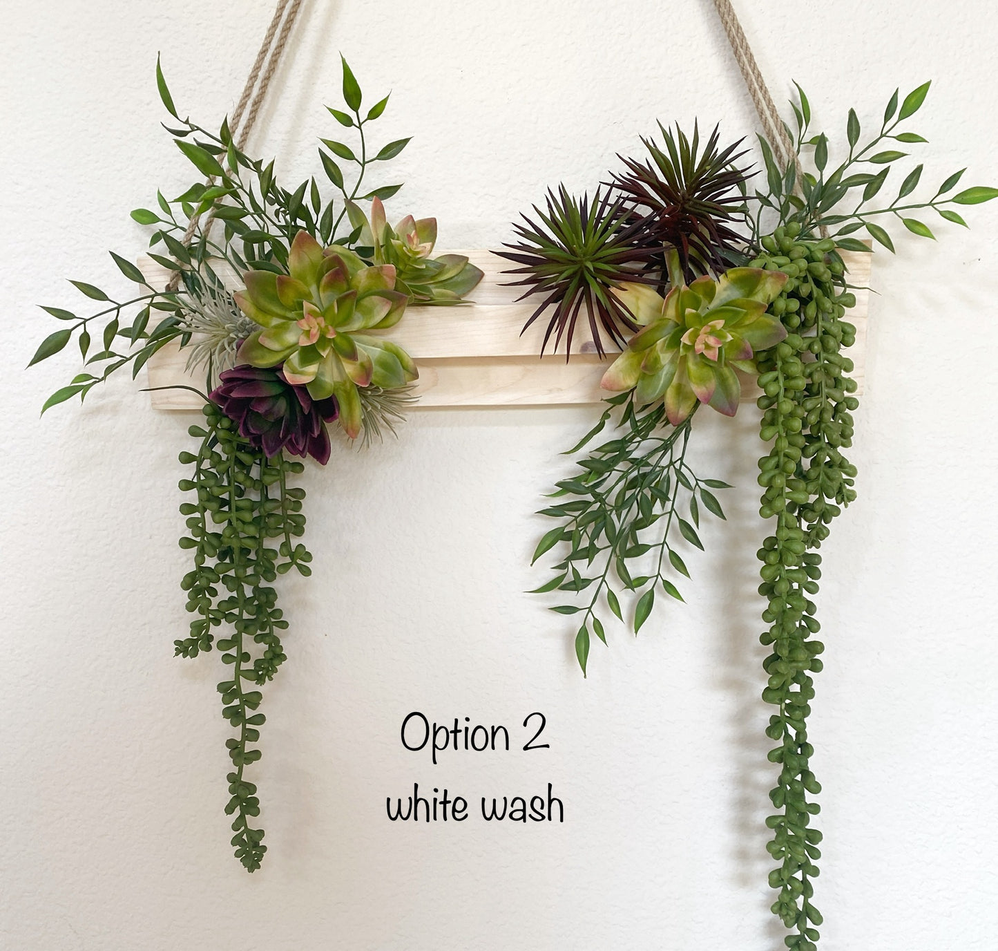 Succulent Wall Arrangement Faux - Hanging Artificial Succulent Triangle - Succulent Wall Art