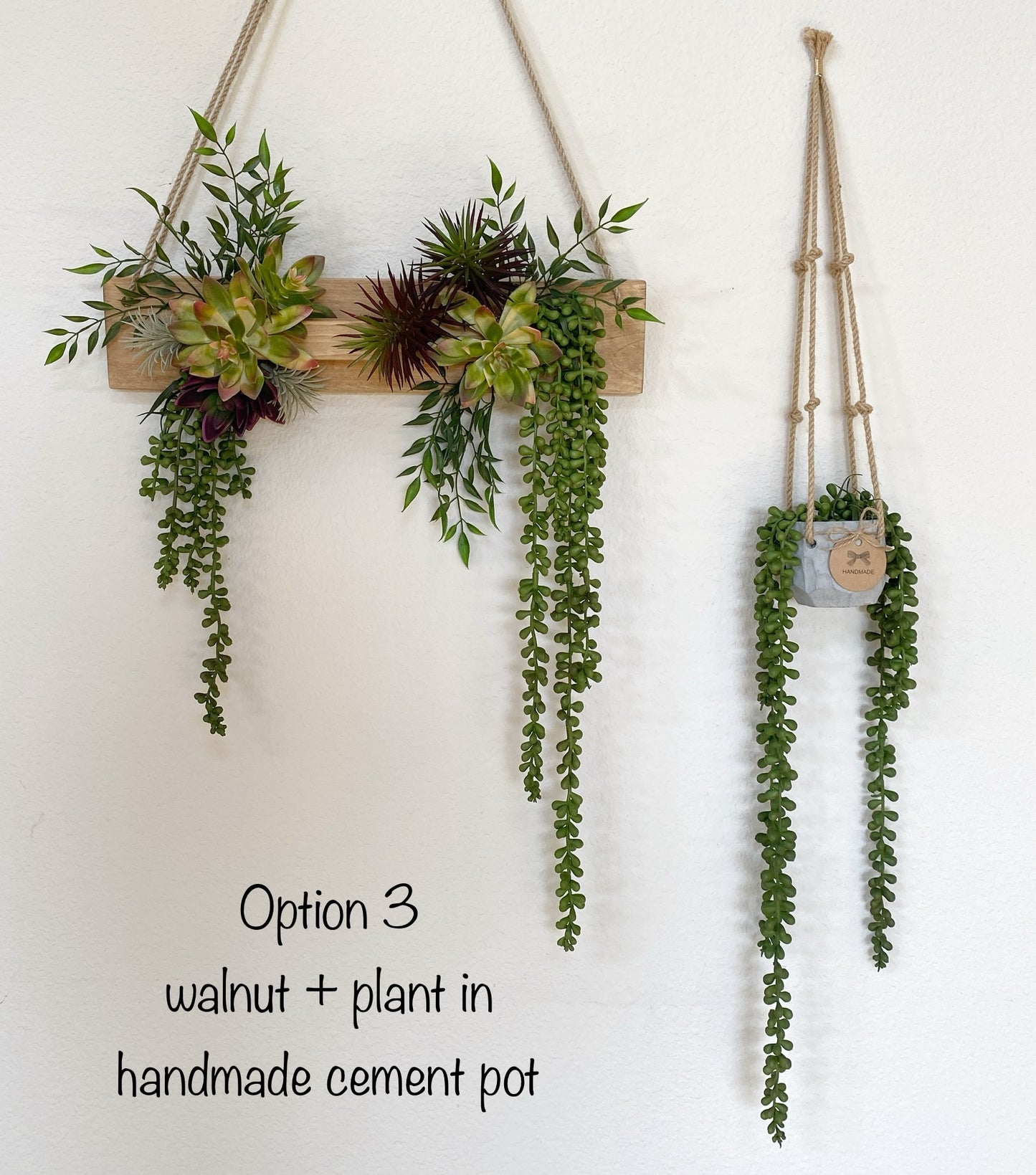 Succulent Wall Arrangement Faux - Hanging Artificial Succulent Triangle - Succulent Wall Art