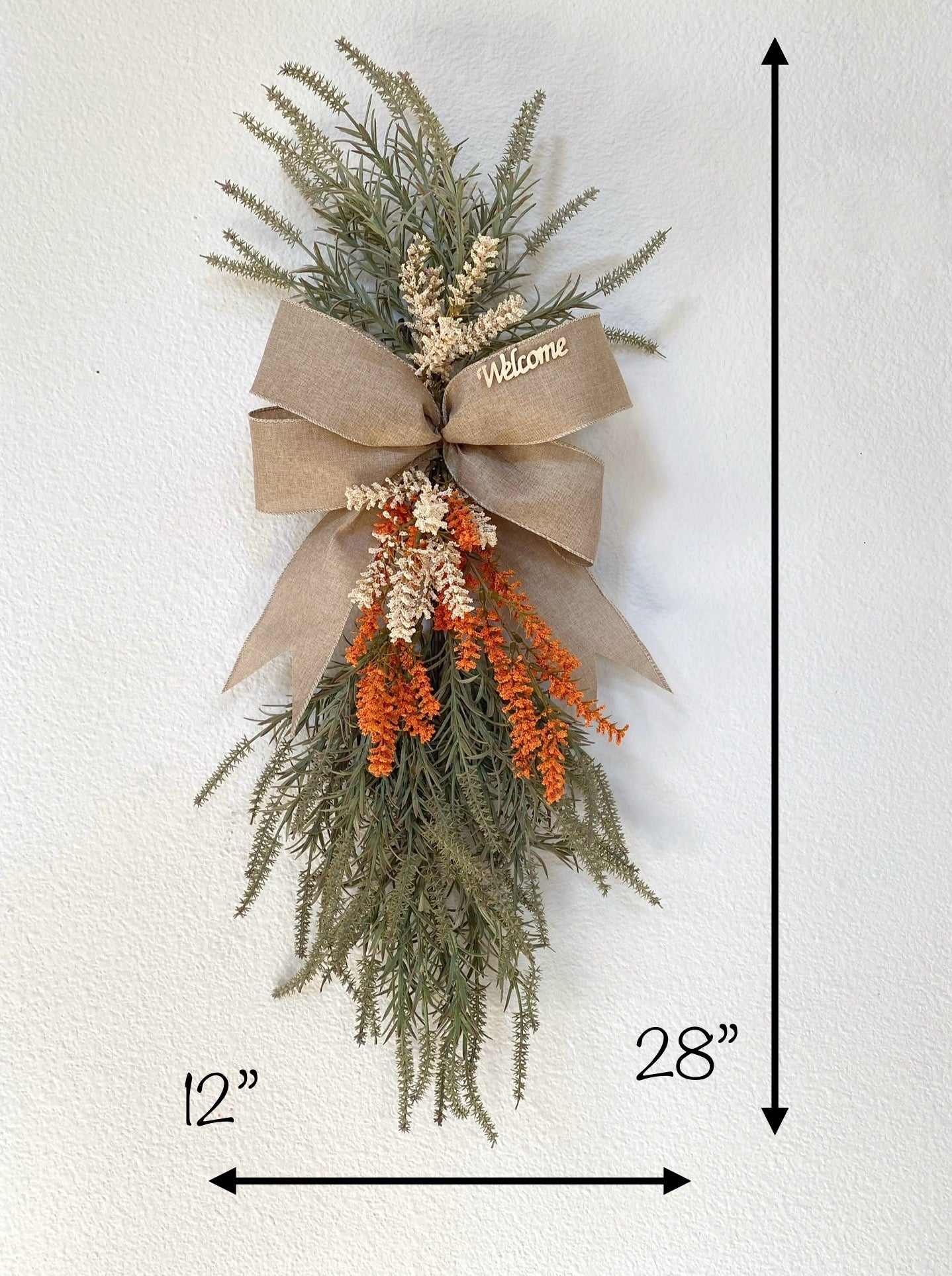 Fall Door Swag Faux - Front Door or Wall Swag, Double Door Wreath, Farmhouse Swag, Window Swag, Door Hanger