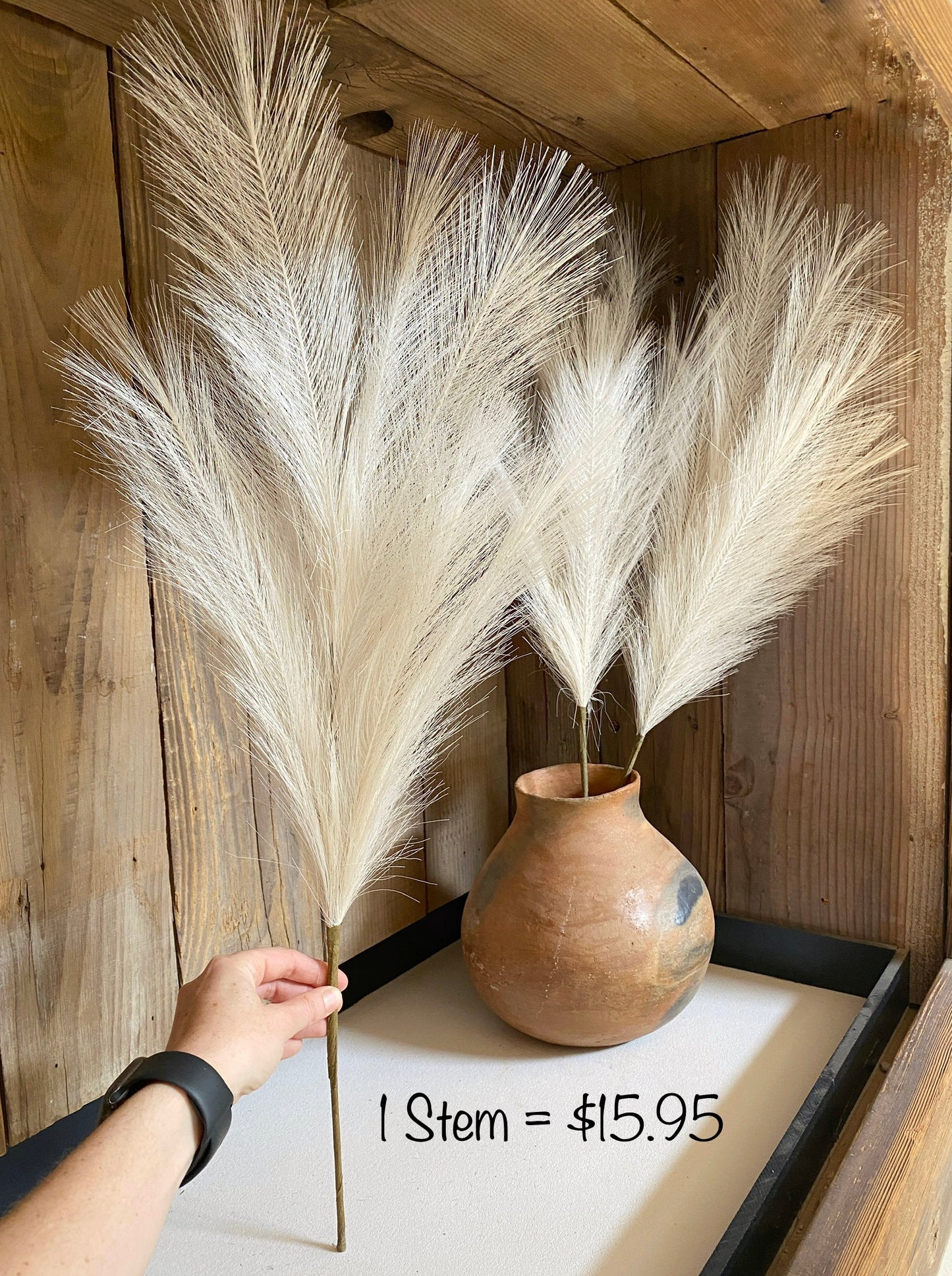 Artificial Pampas Grass Stem 28" - Cream