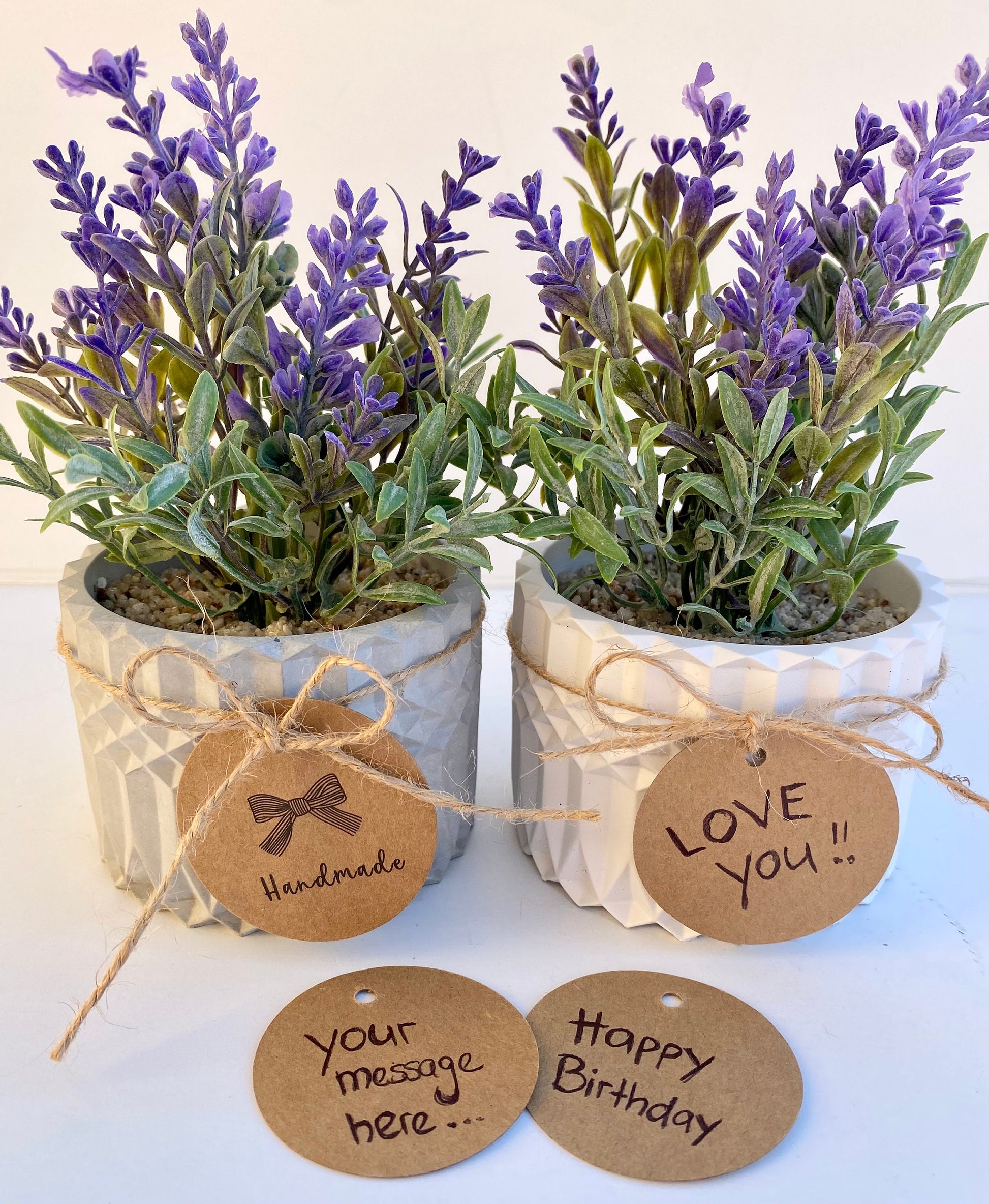 lavender plants in pots for sale Artificial Lavender Plant in Handmade Concrete Pot – Ursina's Deco Shop
