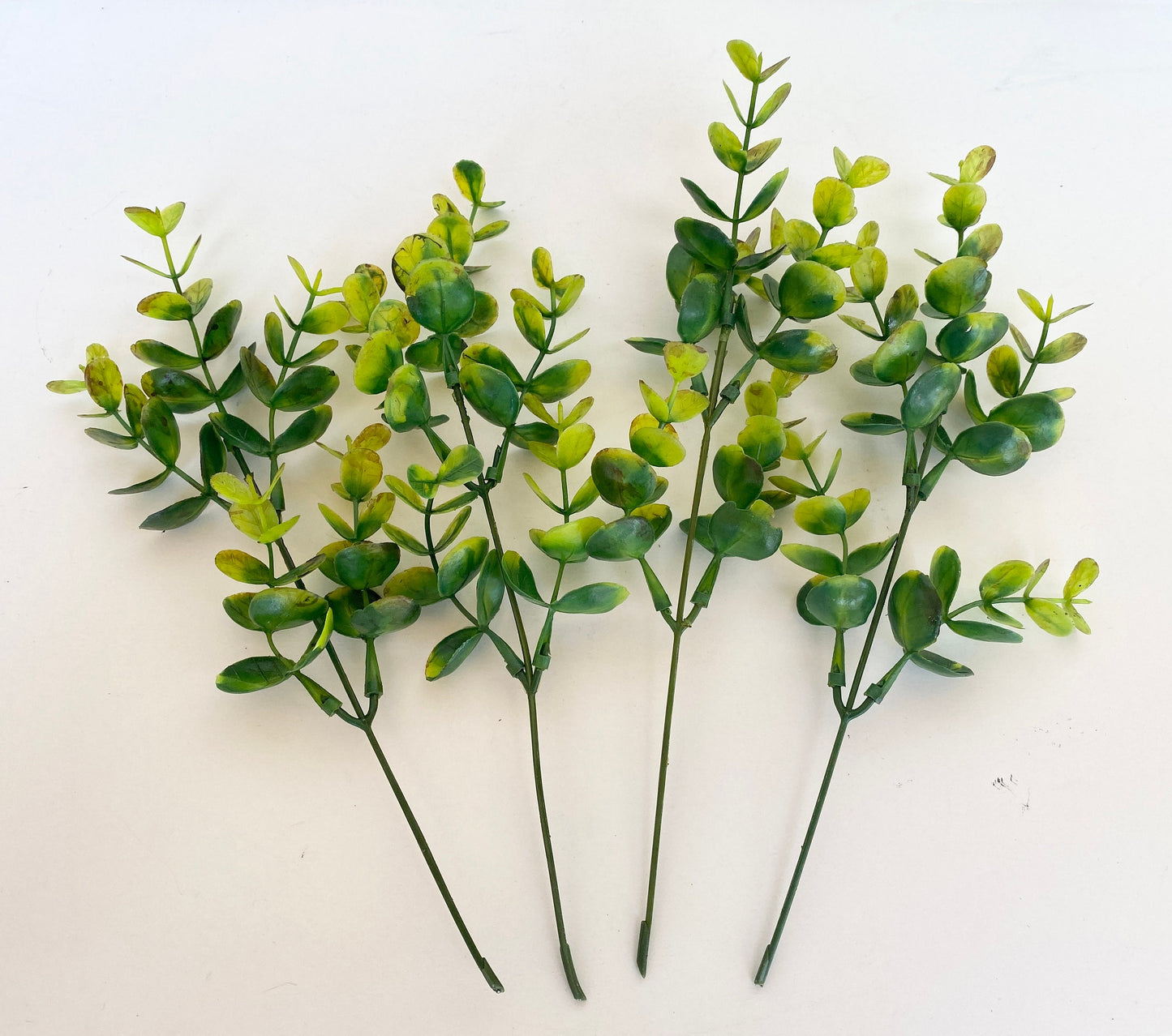 4 small Eucalyptus Stems - bright green - Artificial Eucalyptus Branches