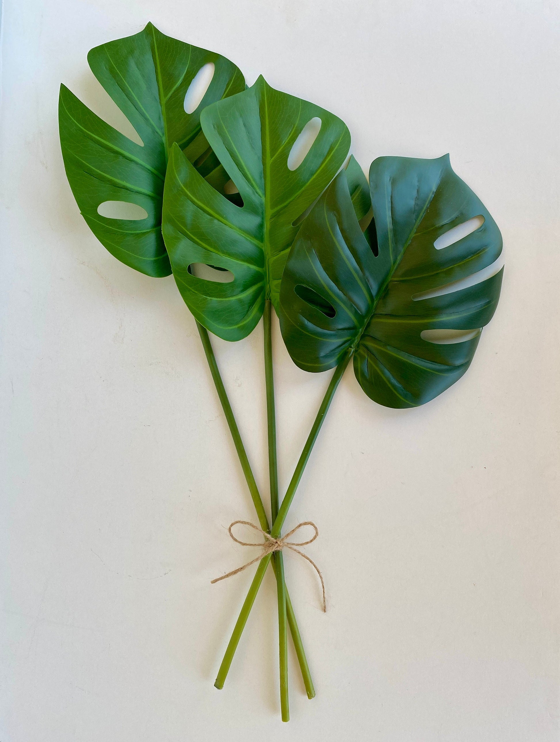 artificial monstera leaves Pack of 3 Artificial Monstera Leaves – Ursina's Deco Shop